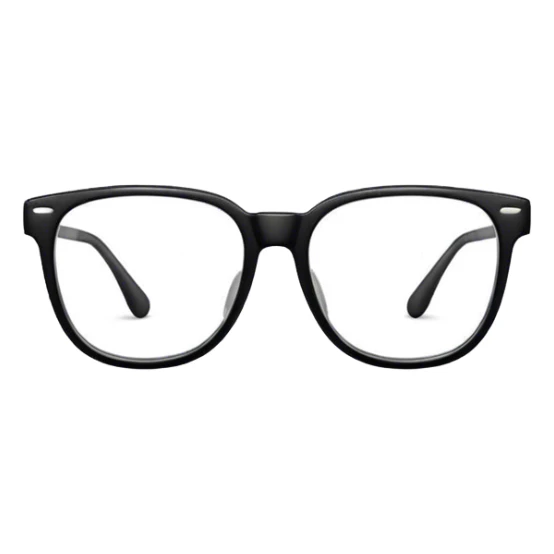 Standard black-framed glasses with a simple and classic design sticker