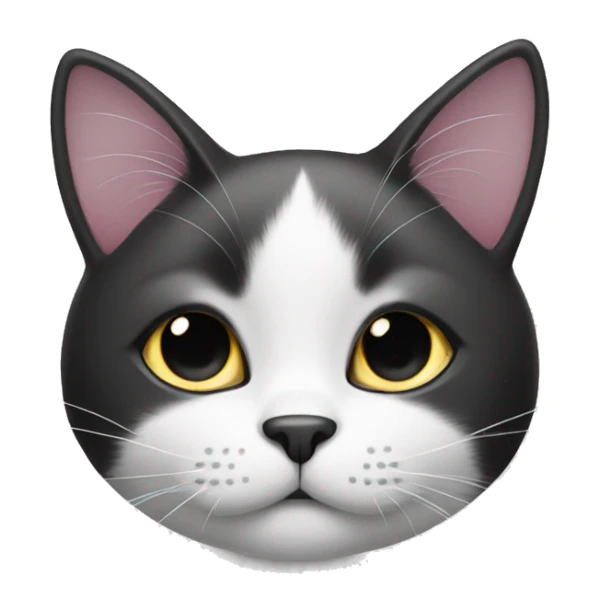 Black and white cat whit beauty mark sticker