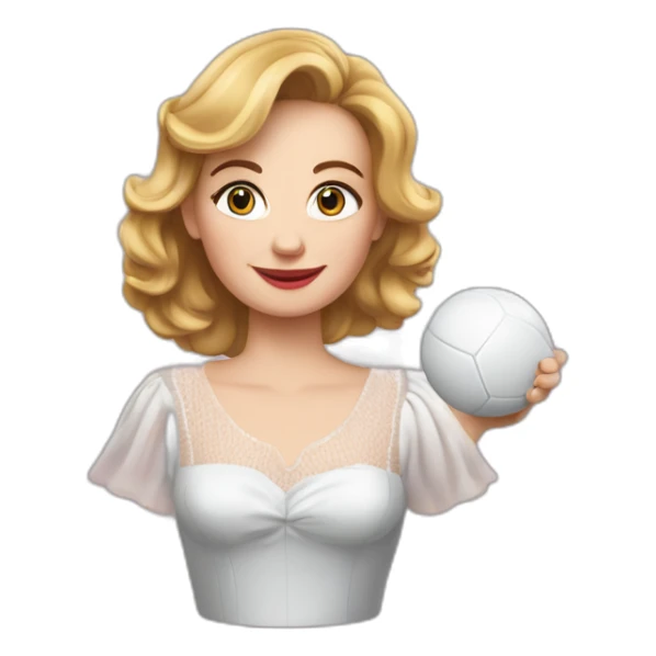 lucile Werner bij lingo met een bal in hand sticker
