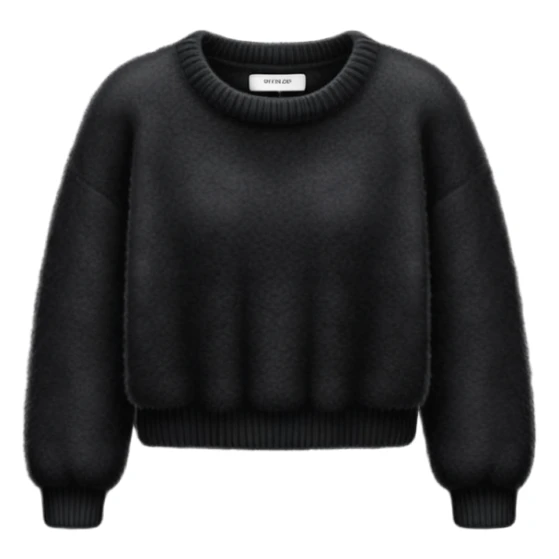 super realistic black cashmere crop sweater isolated sticker