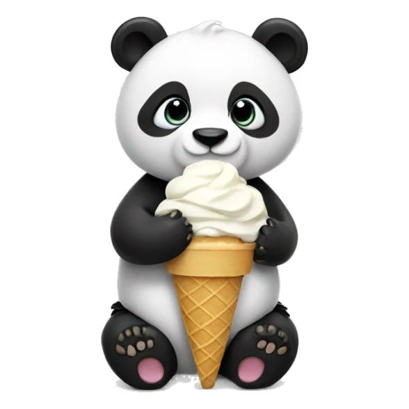 Panda eating ice cream sticker