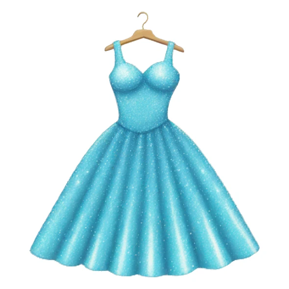 Sparkly pastel blue dress covered in glitter. sticker
