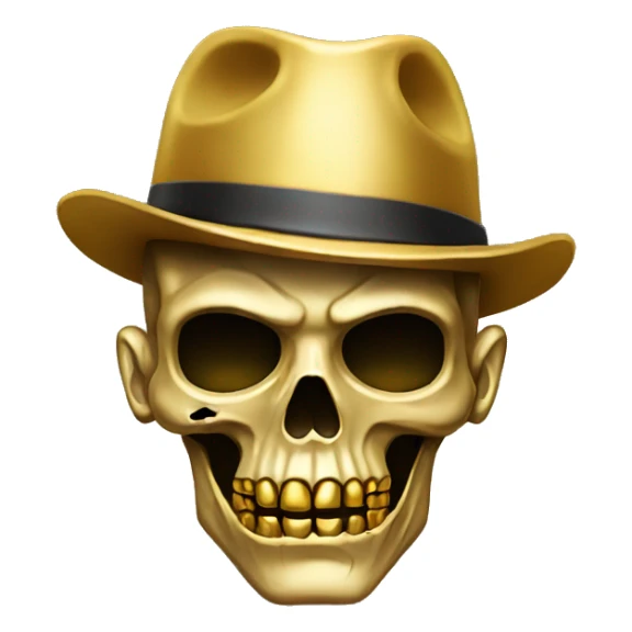 Zombie gold skeleton gangster sticker