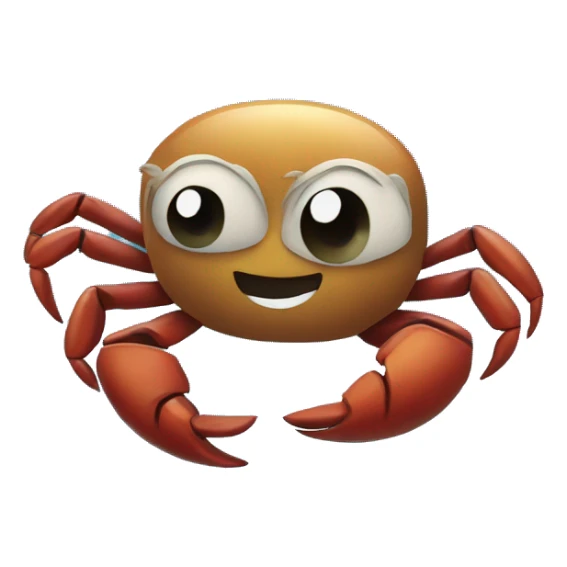 crab inside ice cube, and a raccoon hugs the ice cube sticker