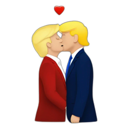 Emmanuel Macron kissing Donald Trump sticker