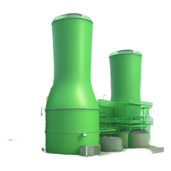 Biogas Power Plant, no chimneys, in green tones sticker