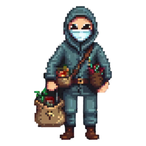 robber with mask and bag of loot sticker