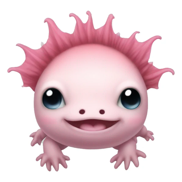 an axolotl with  curly hair sticker