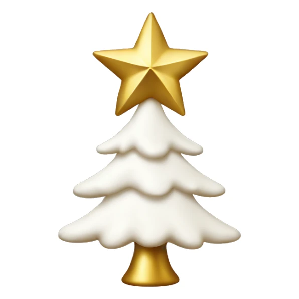 white christmas tree with gold stem gold ornaments and a gold star  sticker