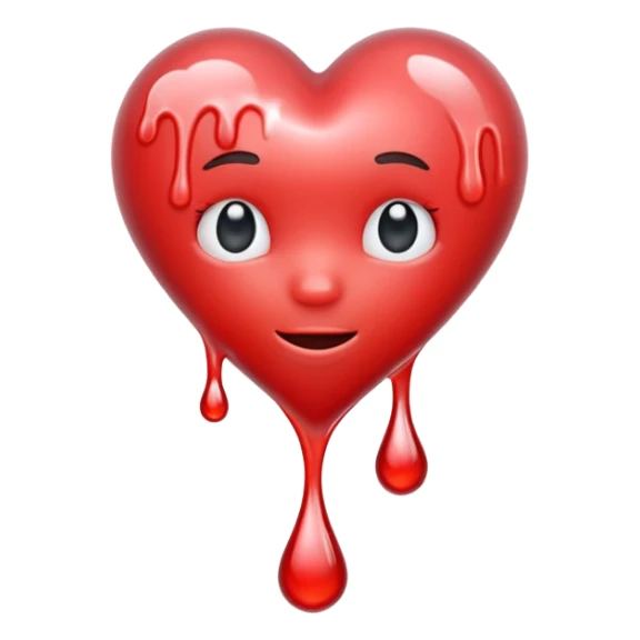 Heart melting and reforming, drip frozen mid-fall sticker