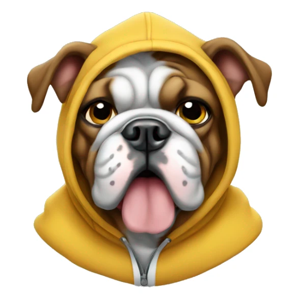 Bulldog wearing hoodie sticker