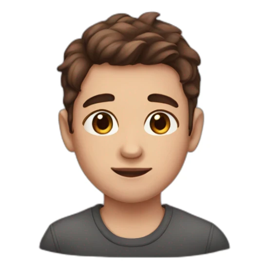 Boy with brown hair and birthmark onl right cheek sticker