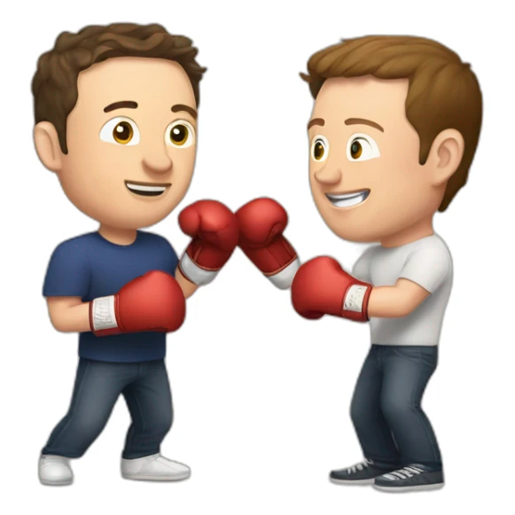 Elon Musk and mark Zuckerberg boxing sticker