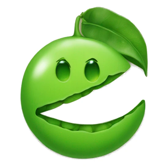 A peahead made of one pea and smiley face sticker