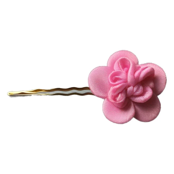 handmade hairpin pink color, cloth plated, flowers print sticker