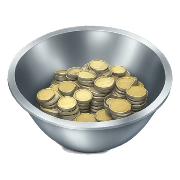 bowl of silver coin sticker