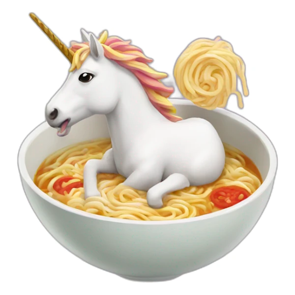 Ramen eating unicorn sticker