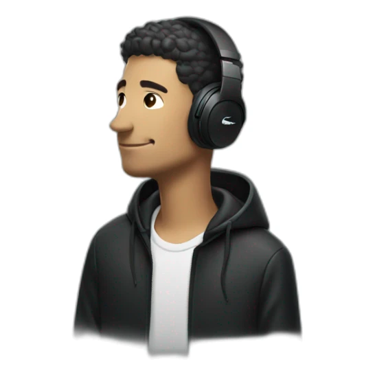 Lacoste headphone latin guy with black windbreaker sticker