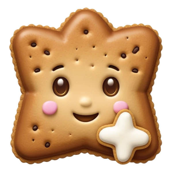 star with a cute face, graham cracker texture, s’more theme sticker