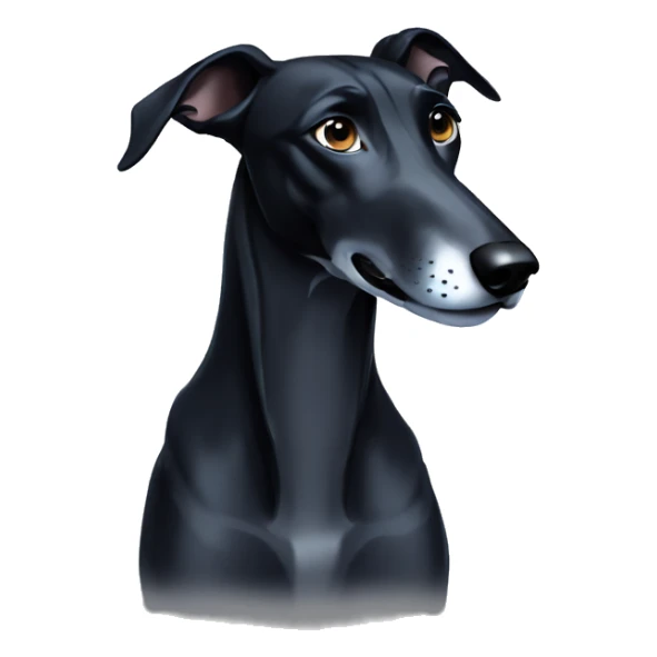 All black greyhound with blue eyes sticker