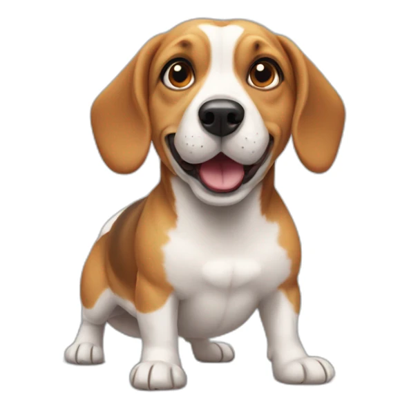 a fat little wiener-beagle frolicking sticker