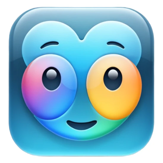 AI icon matte glass transcluscent playful colors sticker