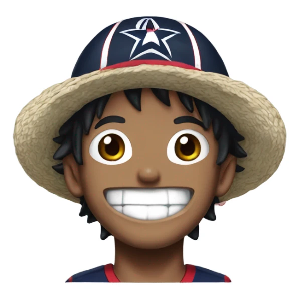 Luffy from one piece wearing Houston Texans jersey sticker