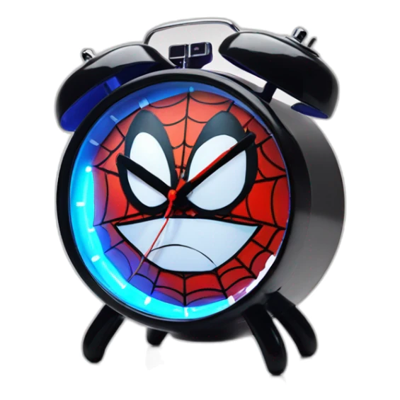 Funny spiderman modern alarm clock for kids sticker
