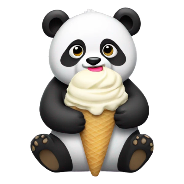 Panda eating ice cream sticker