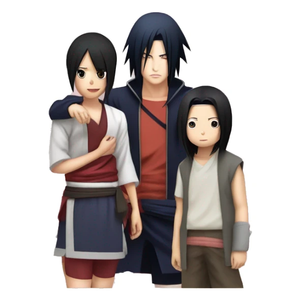 Créate Sakura uchiha and sasuke uchiha together with baby sarada from Naruto. sticker