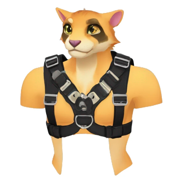 Anthro Punk Fursona Chest Harness  sticker