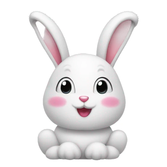 Happy bunny with little hearts sticker