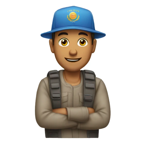 Un hombre con pasamontañas y una gorra  sticker