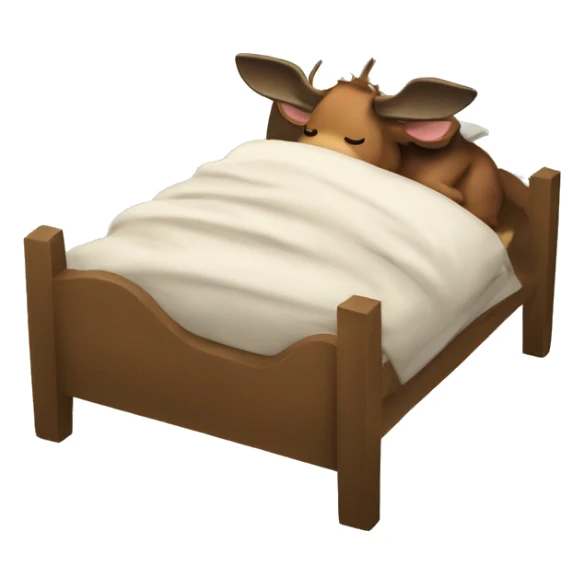 Moose tucked in bed by lynx cat sticker