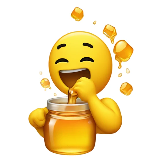 yellow emoji throwing up honey sticker