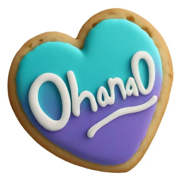 Teal purple Cookie heart with ohana sticker