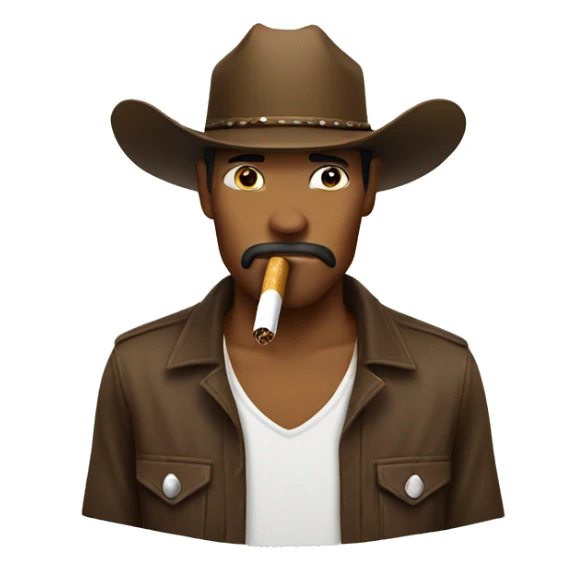 Cigarettes in mouth of cowboy sticker