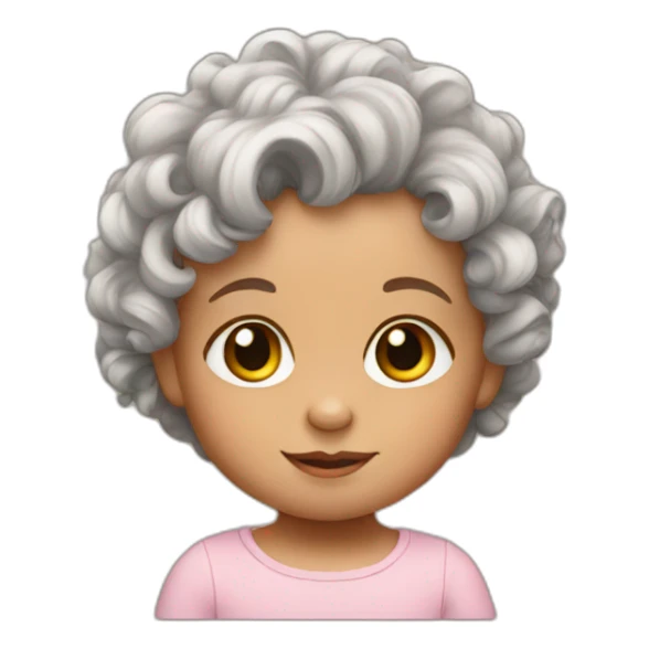 Baby with curly and Brown hair sticker