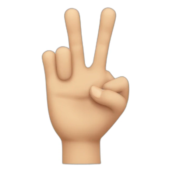 A hand with two closing finger one is thumb finger and second is middle finger sticker