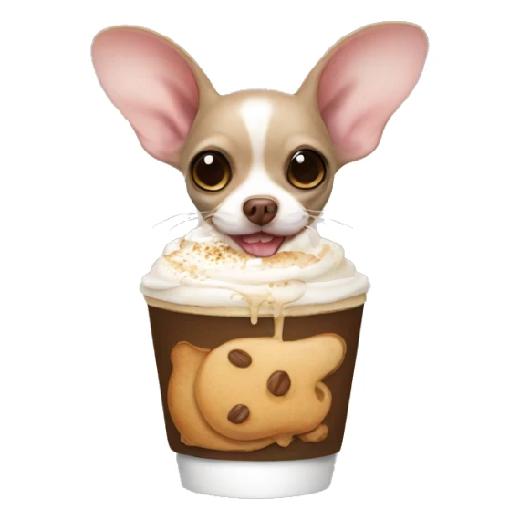 a capuccino color rat dog with eats of chihuahua  sticker