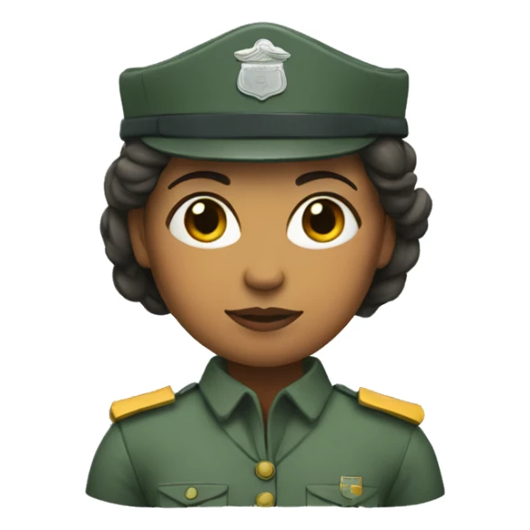 Woman with her hair pulled up dressed as a civil guard sticker