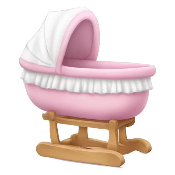 Pink and white baby bassinet  sticker