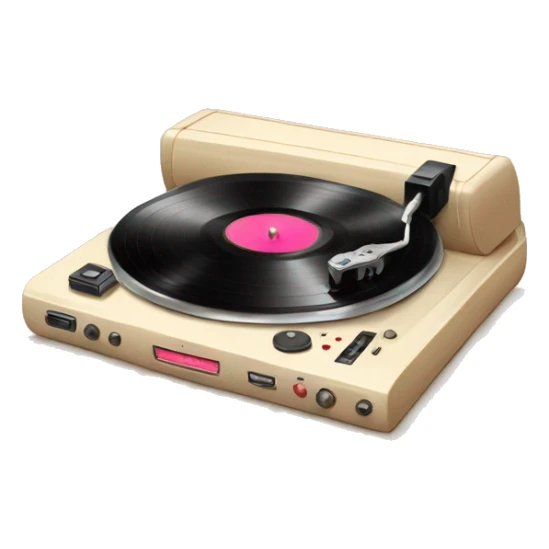 Vintage beige vinyl player cute sticker