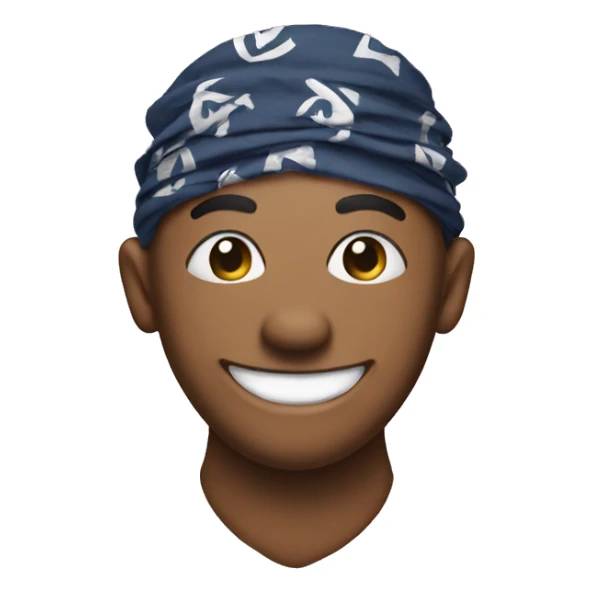 Smily face with a bandanna  sticker