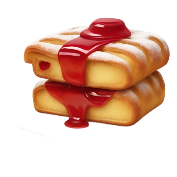 Realistic pastry with red filling on plate sticker