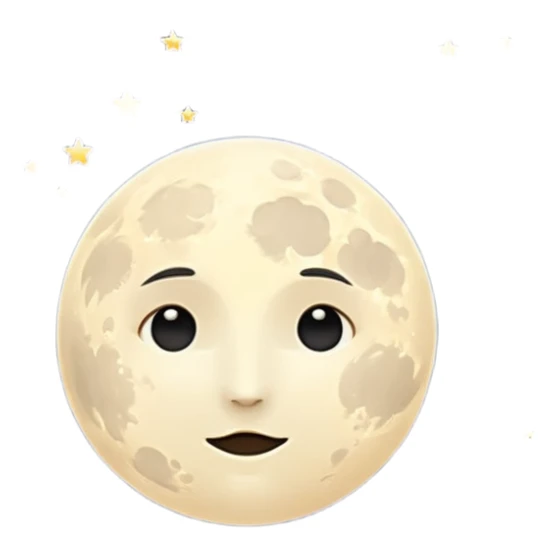 tranquil night sky, moon and twinkling stars, circular emoji avatar, moon without a face sticker