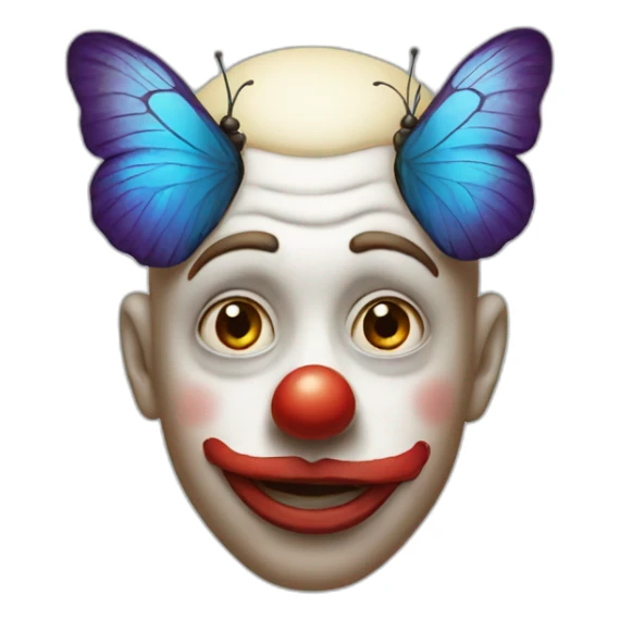 a clown with a butterfly on his nose  sticker
