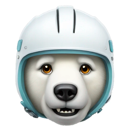 Polar bear with helmet sticker