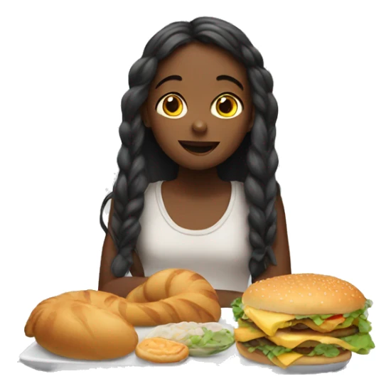 Girl dreaming of food sticker