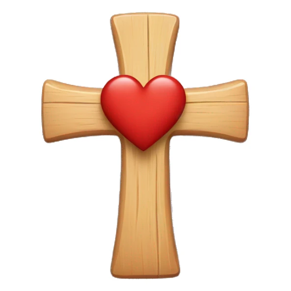 a cross with a heart shape hole in the middle  sticker